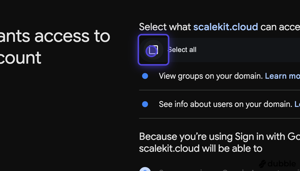 Review the requested permissions for directory access.
