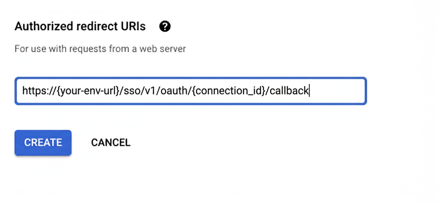 Add authorized redirect URI in Google Cloud Console